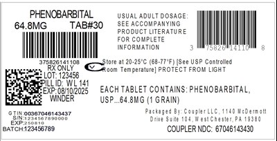 Label (75826 141 10 Phenobarbital 64.8mg 67046 1434 30)
